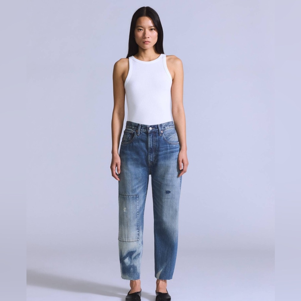 Women's LEVI'S BLUE TAB Barrel Patch & Repair Jeans Sz 25 $295 ~ Made in Japan